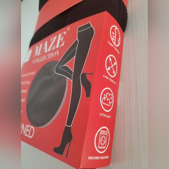 New Maze Collection Black Fleece lined legging for Women's - Picture 4 of 8